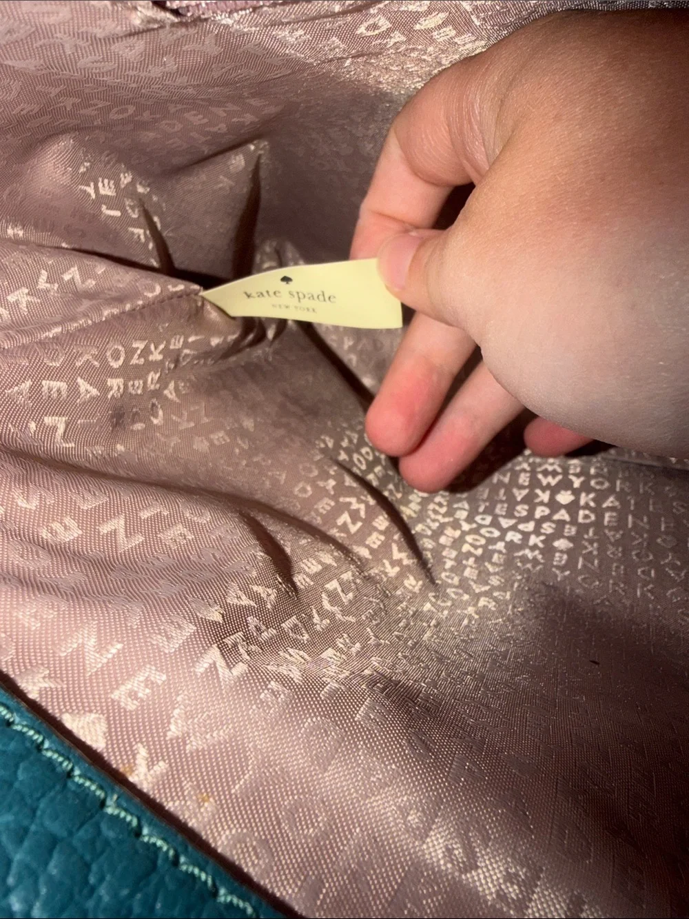 Kate Spade Teal 100% Cow Leather Tote Bag- Please read description - Picture 7 of 13